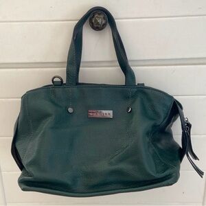 DANIER LEATHER - Elegant Green Leather Tote Bag